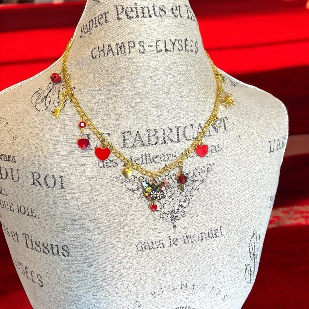 Charm necklace. Unique and one of a kind. Layering. 22” inches Perfect gift